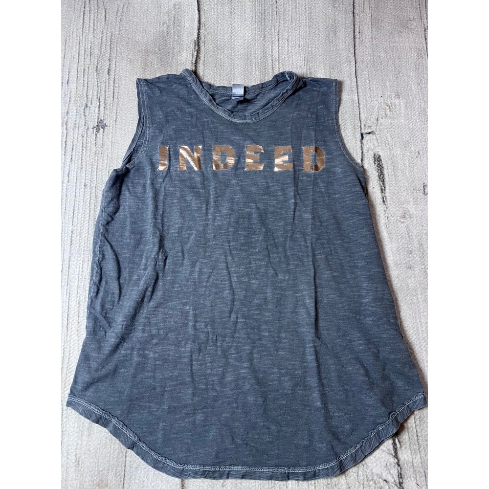 Alternative Apparel Tank Top‎ Women Medium Gray Indeed Graphic Muscle Tee Boho